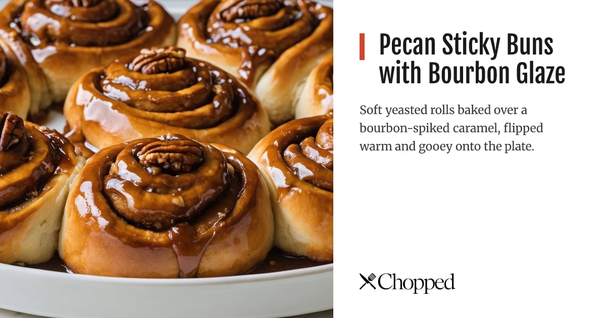 Pecan Sticky Buns with Bourbon Glaze | Chopped