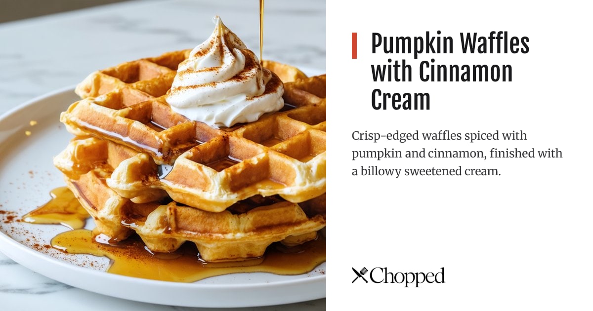 Pumpkin Waffles with Cinnamon Cream | Chopped