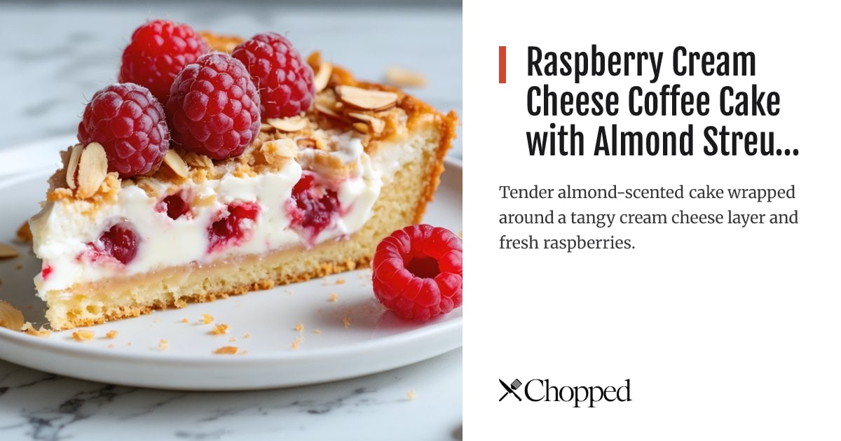 Raspberry Cream Cheese Coffee Cake with Almond Streusel | Chopped