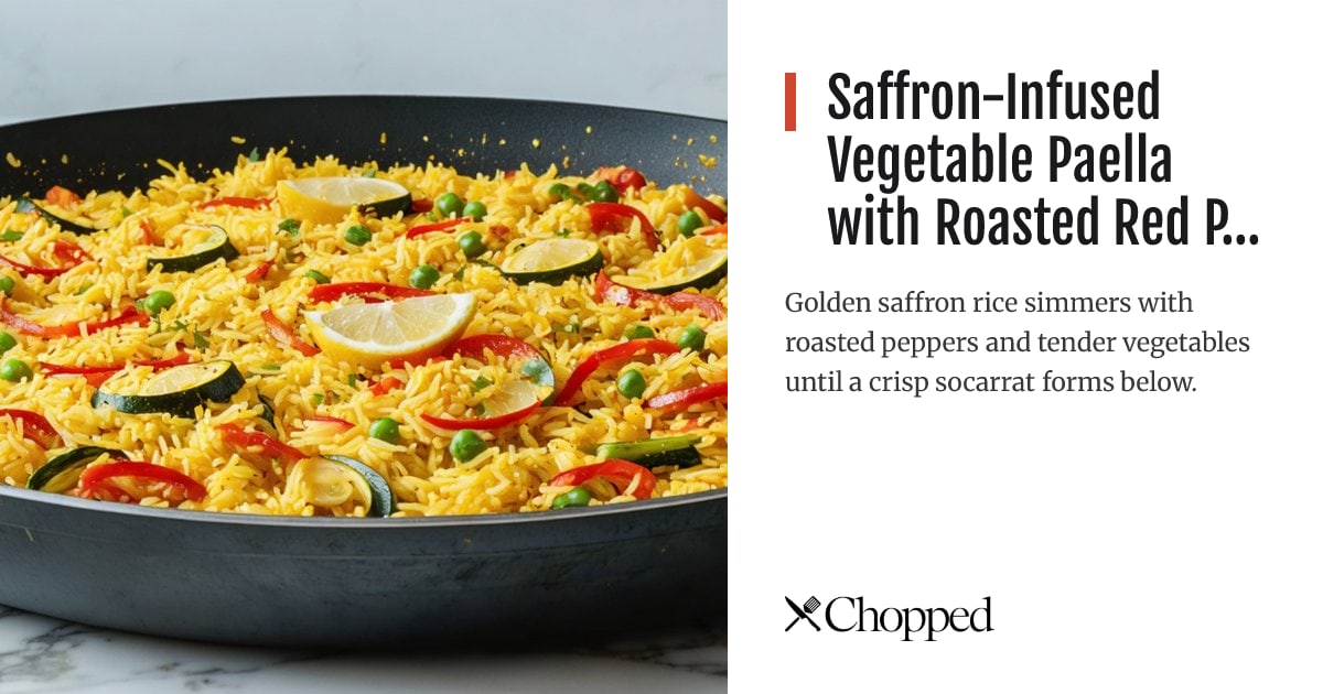 Saffron-Infused Vegetable Paella with Roasted Red Peppers | Chopped