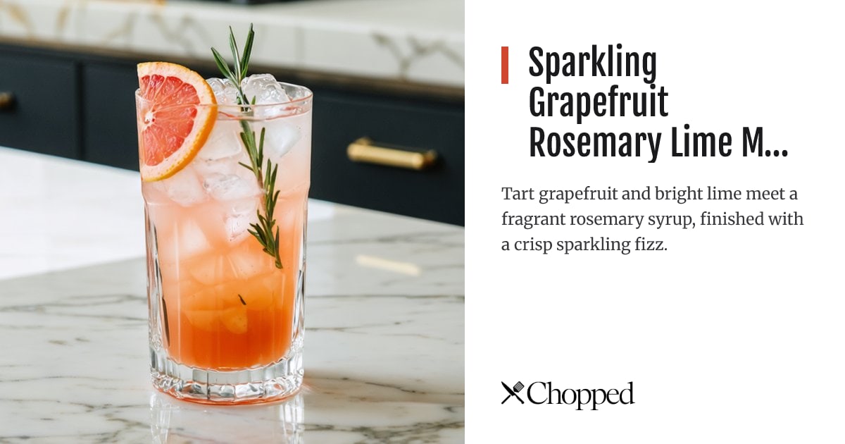 Sparkling Grapefruit Rosemary Lime Mocktail | Chopped