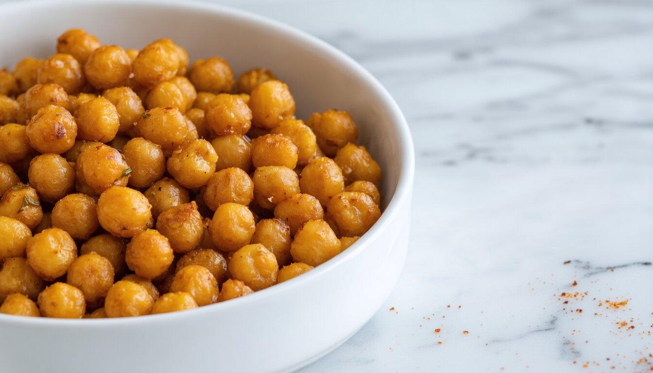 Lemon Garlic Roasted Chickpeas with Smoked Paprika - Chopped