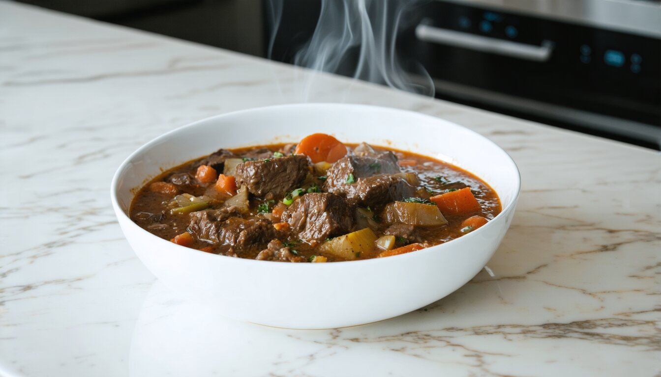 Simple Slow Cooker Beef Stew - Chopped