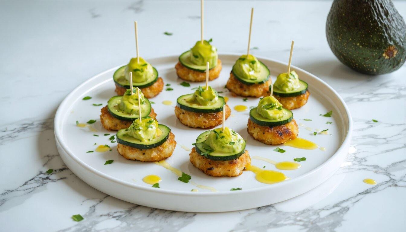 Avocado Zucchini Bites with Lime Drizzle - Chopped