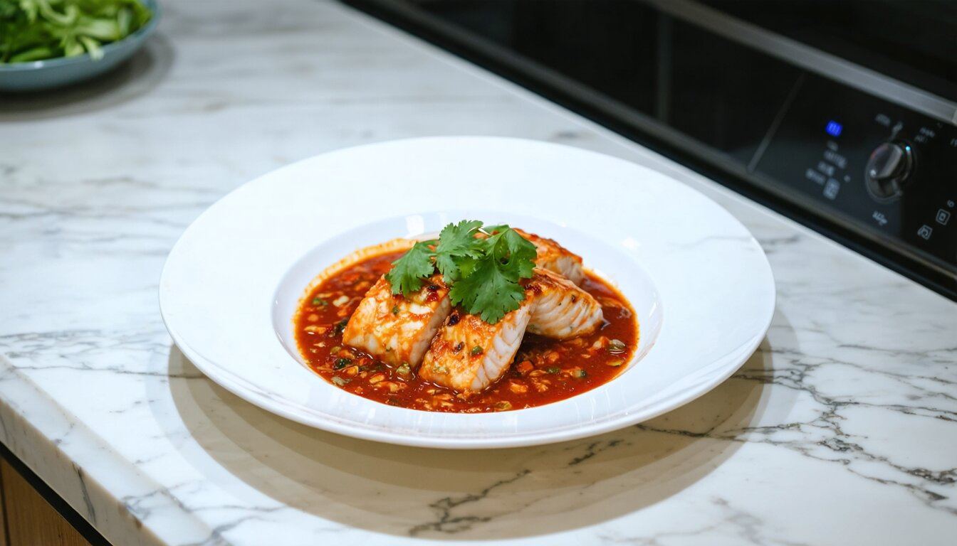 Fish in Chili Sauce (Pescado A la Chorrillana) - Chopped