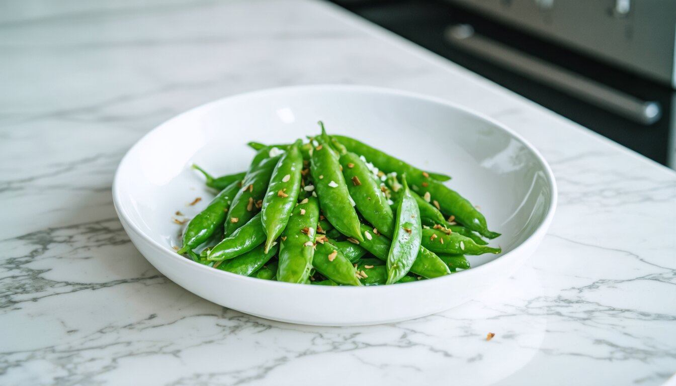 Garlic Sautéed Sugar Snap Peas - Chopped