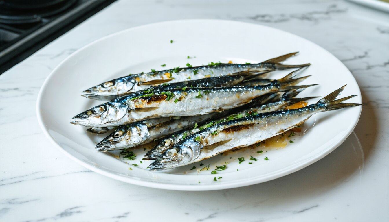 Grilled Sardines (Sardeles) - Chopped