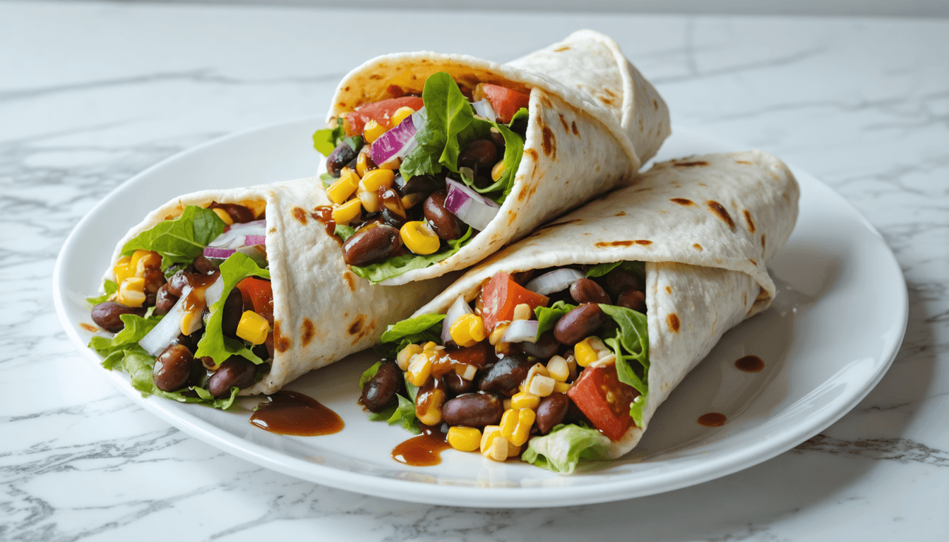 BBQ Bean Wraps Lunch - Chopped