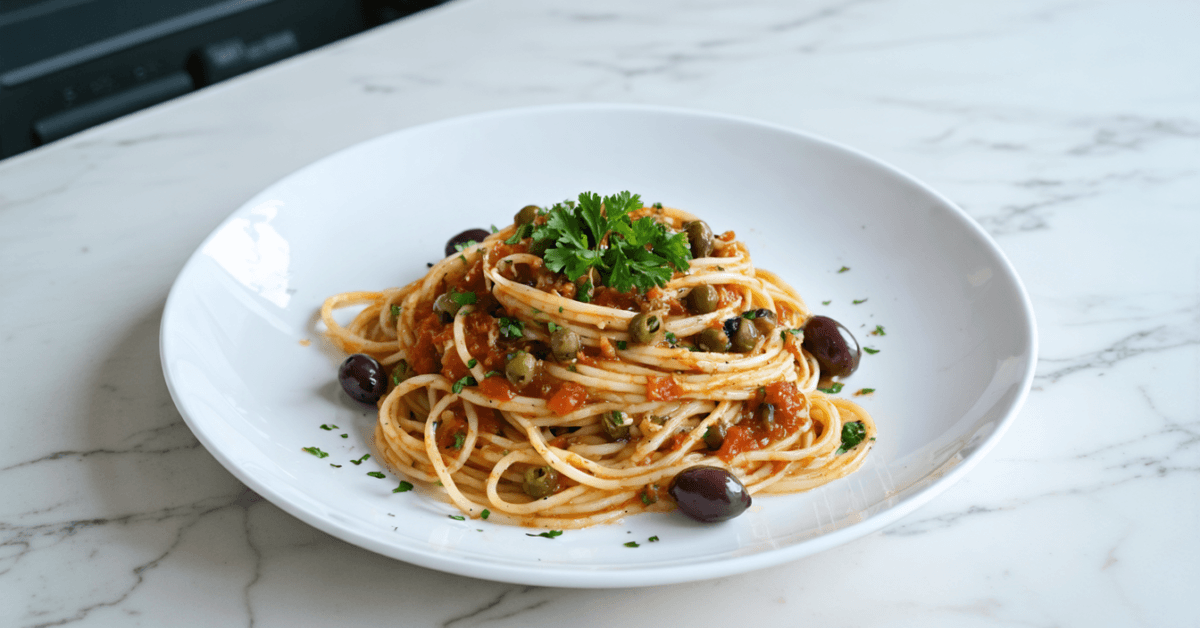 spaghetti-puttanesca-with-capers-and-olives-chopped