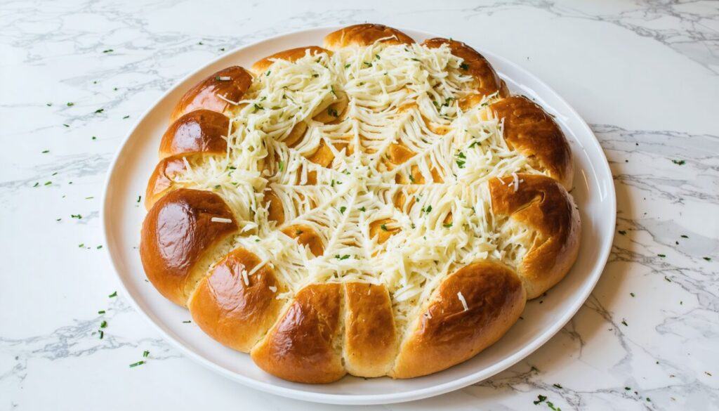 Pull-Apart Spider Web Garlic Bread