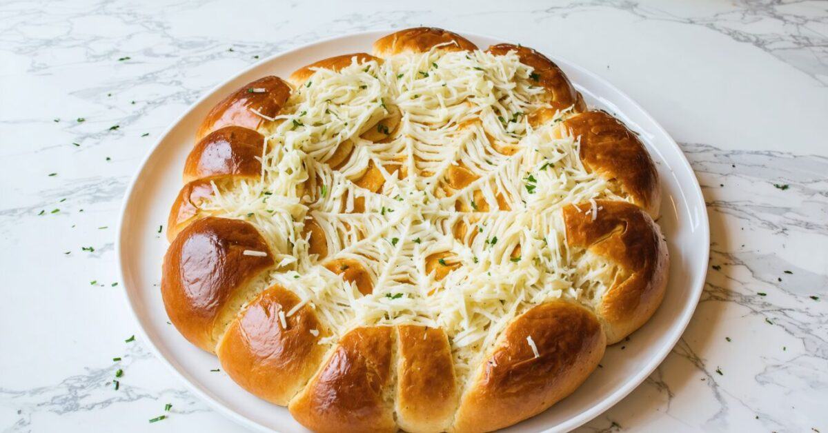 Pull-Apart Spider Web Garlic Bread