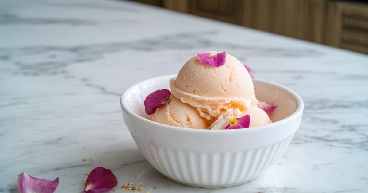 Homemade Cardamom Rosewater Sorbet