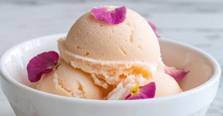 Homemade Cardamom Rosewater Sorbet