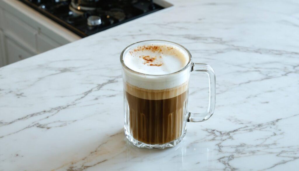 protein coffee with salted honey foam