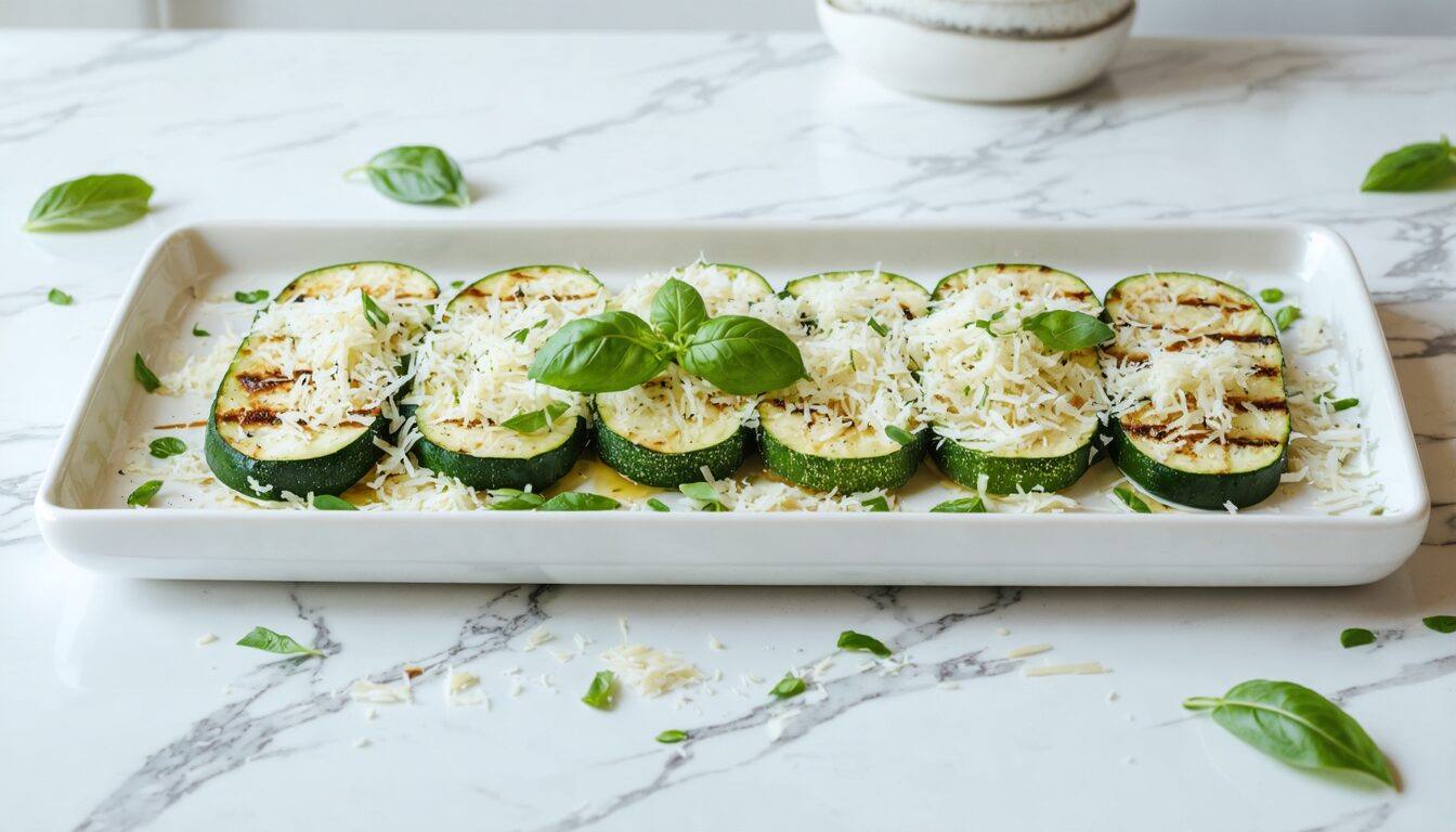 Grilled Zucchini with Parmesan and Basil - Chopped