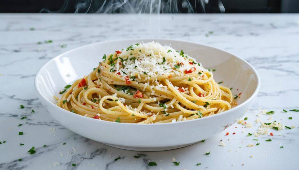 sizzling oil pasta