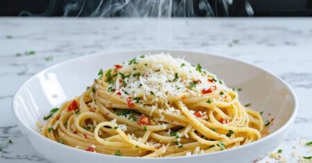 sizzling oil pasta